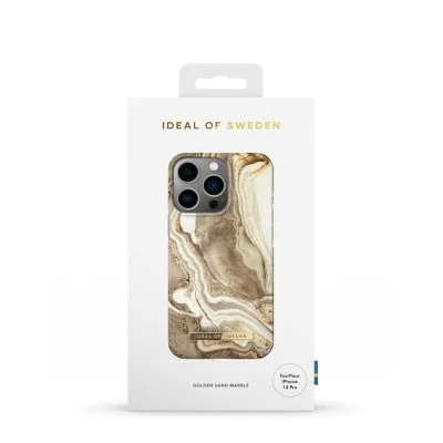 Ideal of Sweden Case for iPhone 14 Pro Max Fashion - Golden Sand Marble